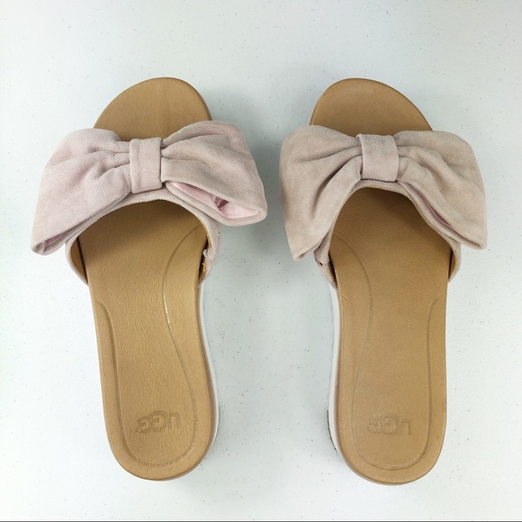 UGG Sandals with Ribbon Brown Size 7.5 M - Picture 2 of 8